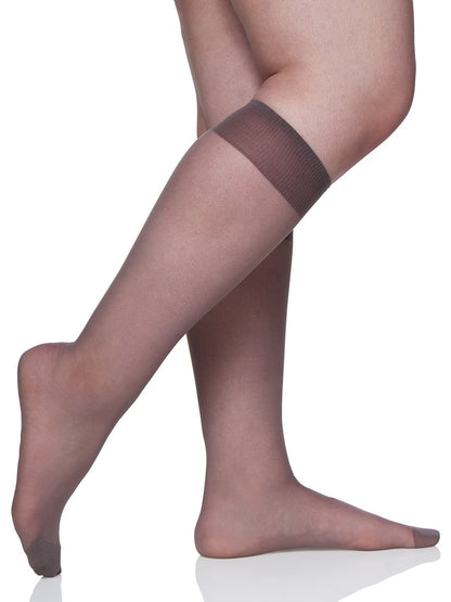 3 Pair Pack Queen All Day Sheer Knee High with Reinforced Toe