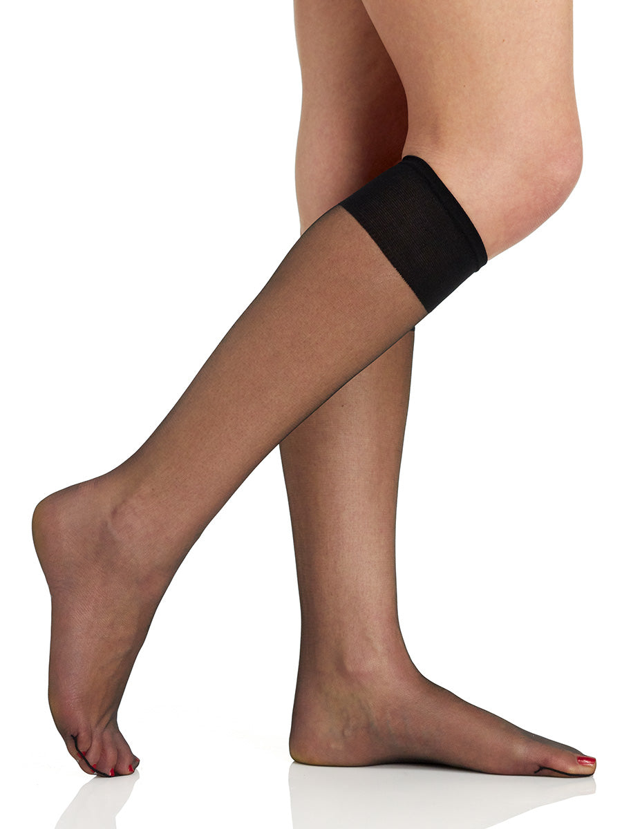 3 Pair Pack Ultra Sheer Knee High with Sandalfoot Toe