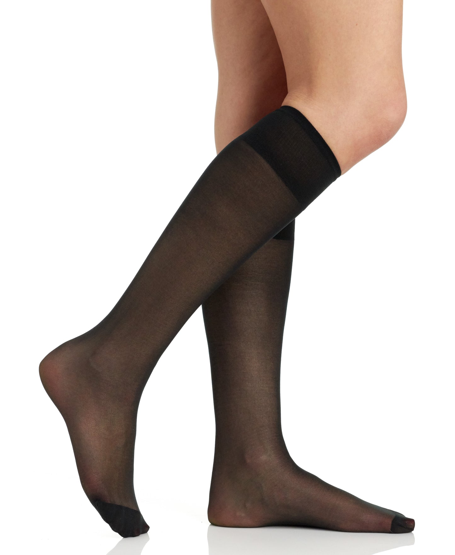 3 Pair Pack  All Day Sheer Knee High with Reinforced Toe