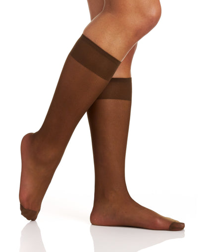 3 Pair Pack  All Day Sheer Knee High with Reinforced Toe