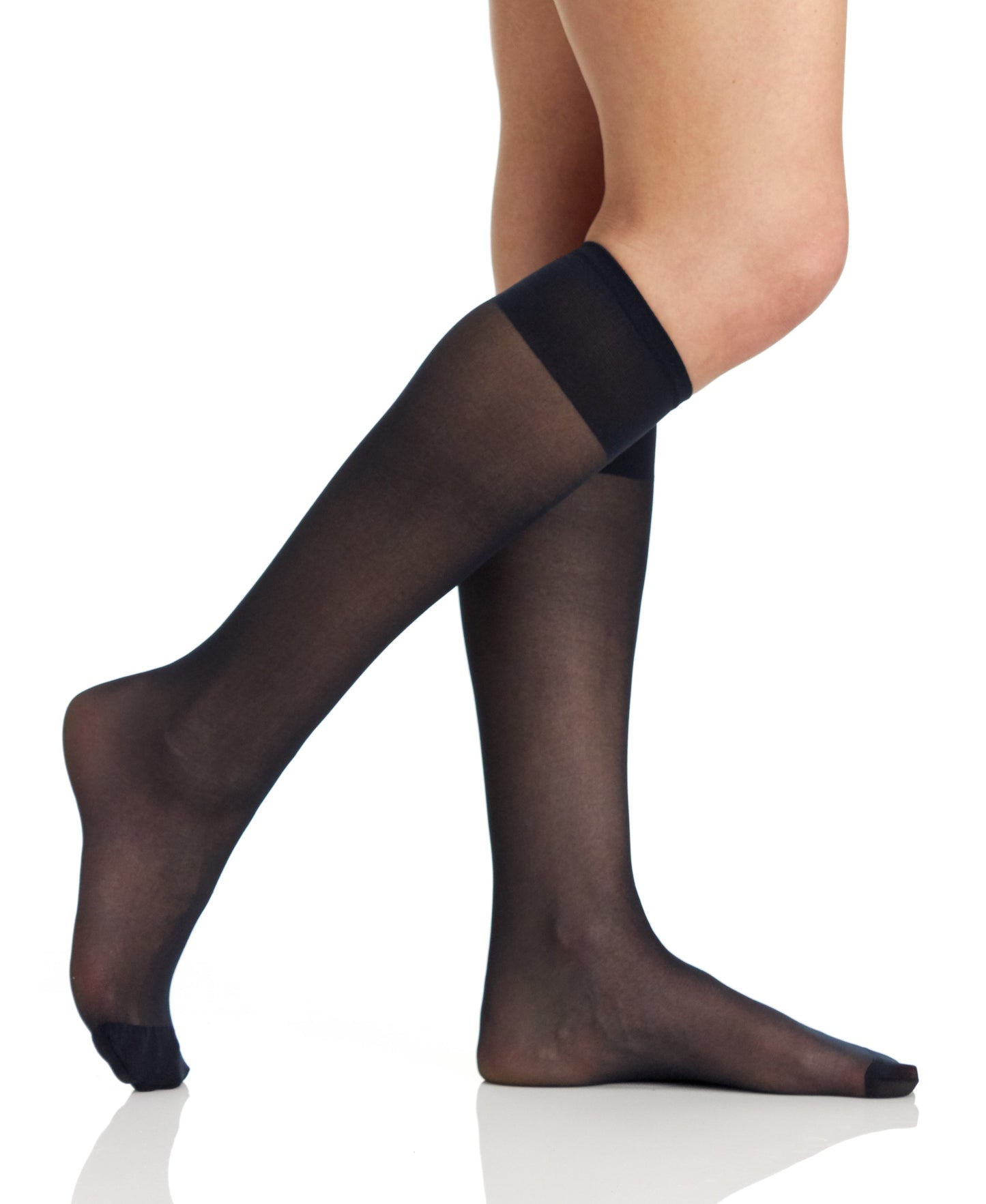 3 Pair Pack  All Day Sheer Knee High with Reinforced Toe