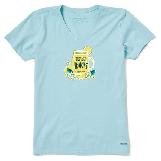 Crusher Lite Life Gives Lemons V Neck Tee Shirt