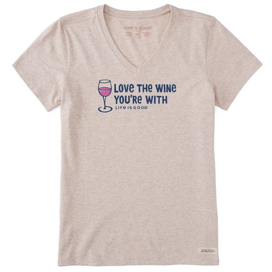 Crusher  Love The Wine V Neck Tee Shirt