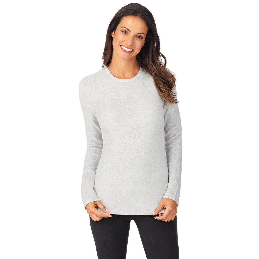 Fleecewear With Stretch Long Sleeve Crew Neck Shirt