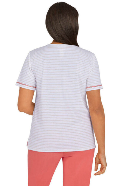 Key Largo Pineapple Stripe Shirt Petite