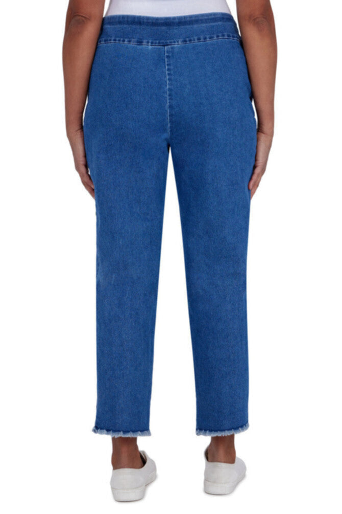 Indigo Daze Embroidered Ankle Pant Petite