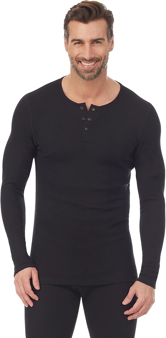 Waffle Thermal Long Sleeve Henley Shirt