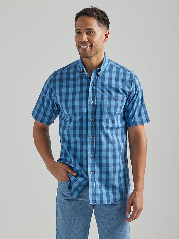 Wrinkle Resist Plaid Short Sleeve Shirt