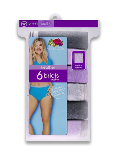 Assorted Heather Briefs 6 Pack