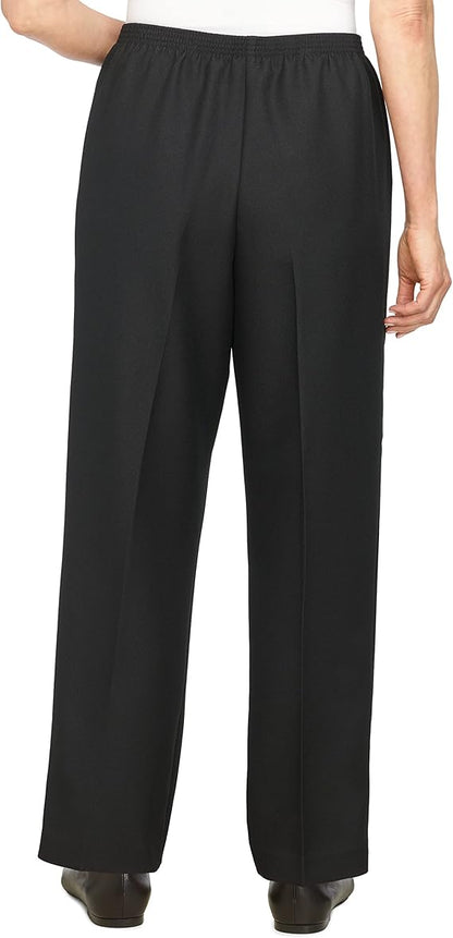 Petite Polyester Pull On Pants Medium Length