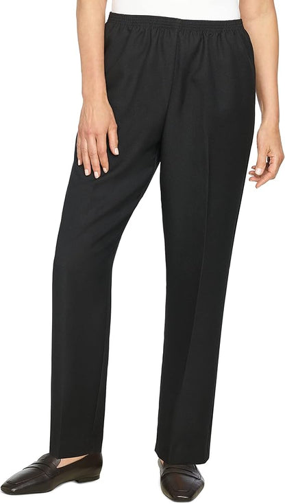 Petite Polyester Pull On Pants Medium Length