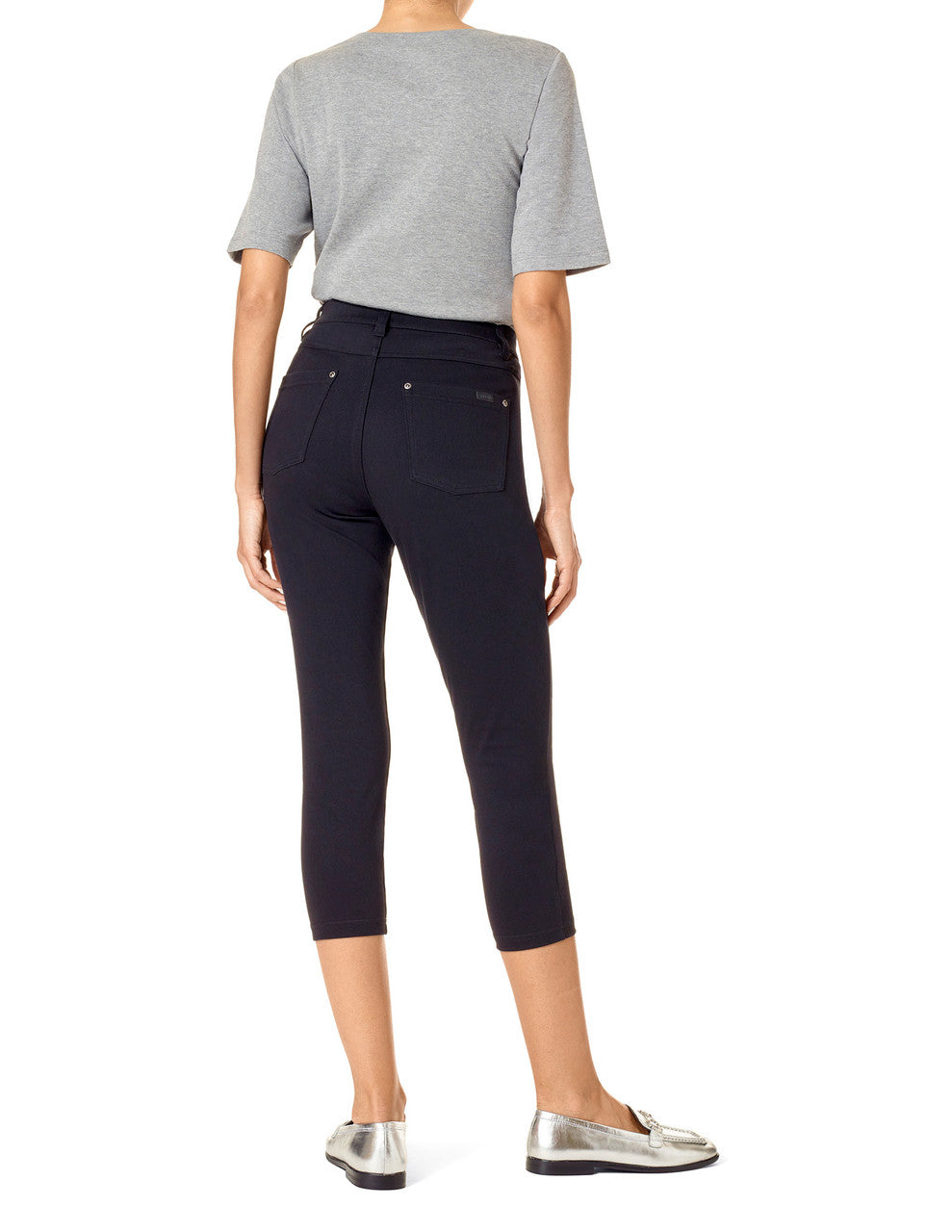 Hi Rise Soft Denim Capri Legging
