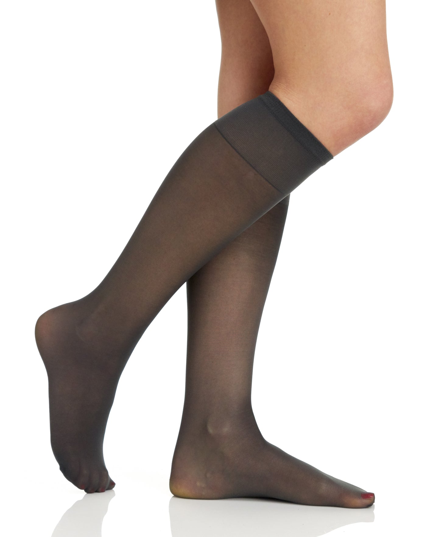 3 Pair Pack Sheer Support Knee High with Sandalfoot Toe