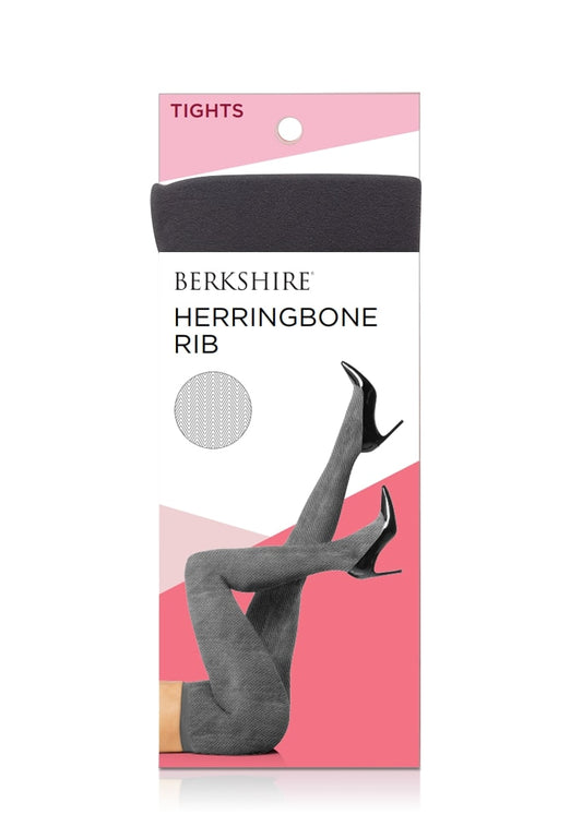 Herringbone Rib Non-Control Top Tight with Reinforced Toe
