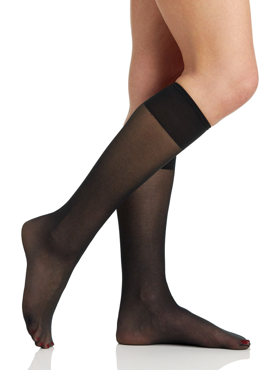 3 Pair Pack All Day Sheer Knee High with Sandalfoot Toe