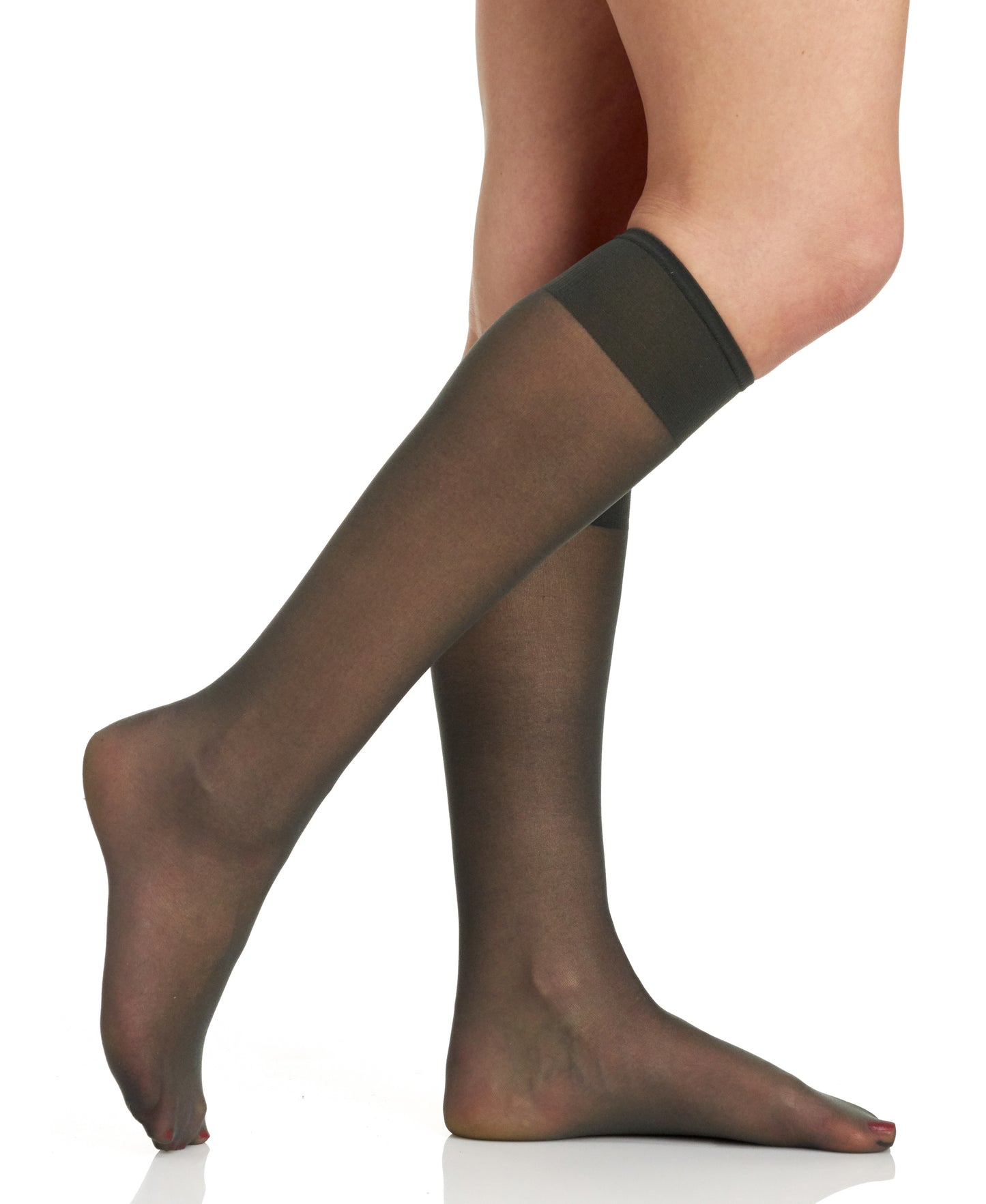 3 Pair Pack All Day Sheer Knee High with Sandalfoot Toe