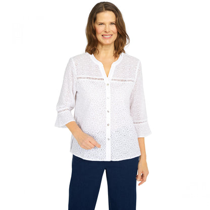 Jean Pool Eyelet Shirt Petite