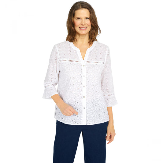 Jean Pool Eyelet Shirt Petite