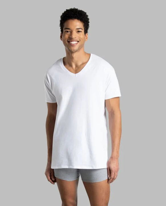 6 Pack White V Neck Shirt X Size