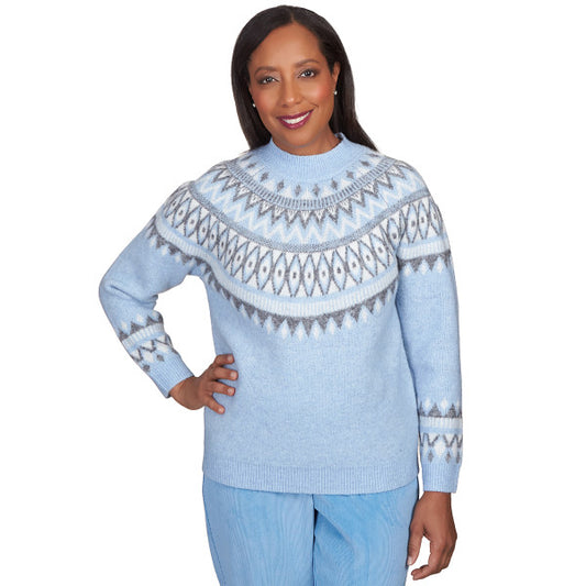 Swiss Chalet Fairisle Yoke Sweater Petite