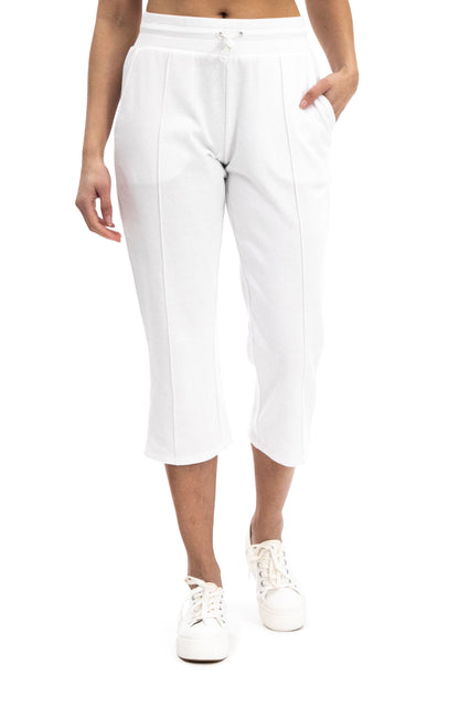 Pintuck Straight Leg Capri Pants