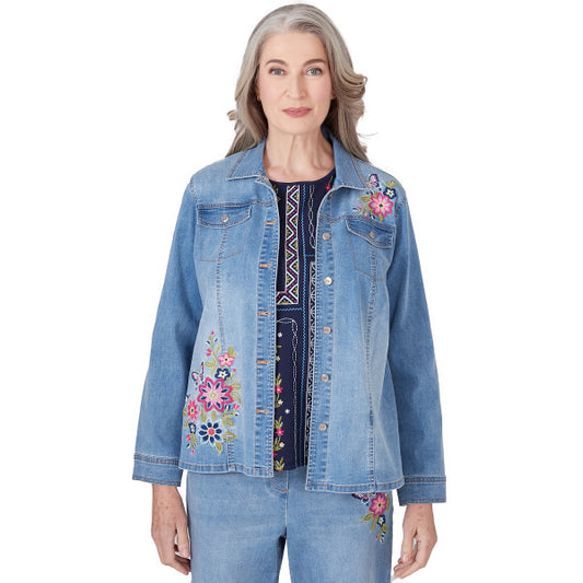 In Full Bloom Embroidered Shirt Jacket