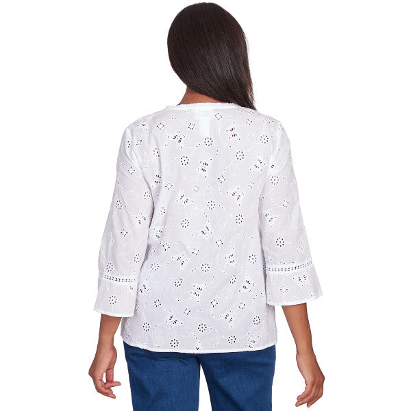 In Full Bloom Butterfly Eyelet Shirt