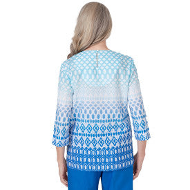 Neptune Beach Ombre Ikat Diamond Woven Shirt