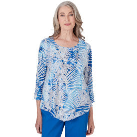 Neptune Beach Seashell Torn Jacquard Knit Shirt