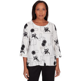 Opposites Attract Geometric Woven Shirt Petite