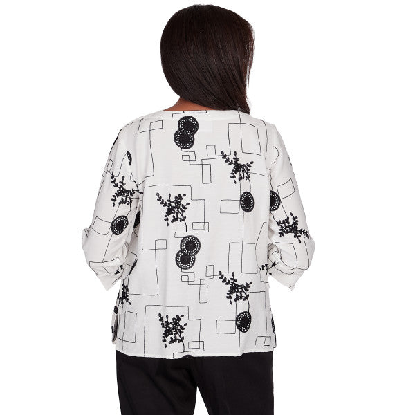 Opposites Attract Geometric Woven Shirt Petite