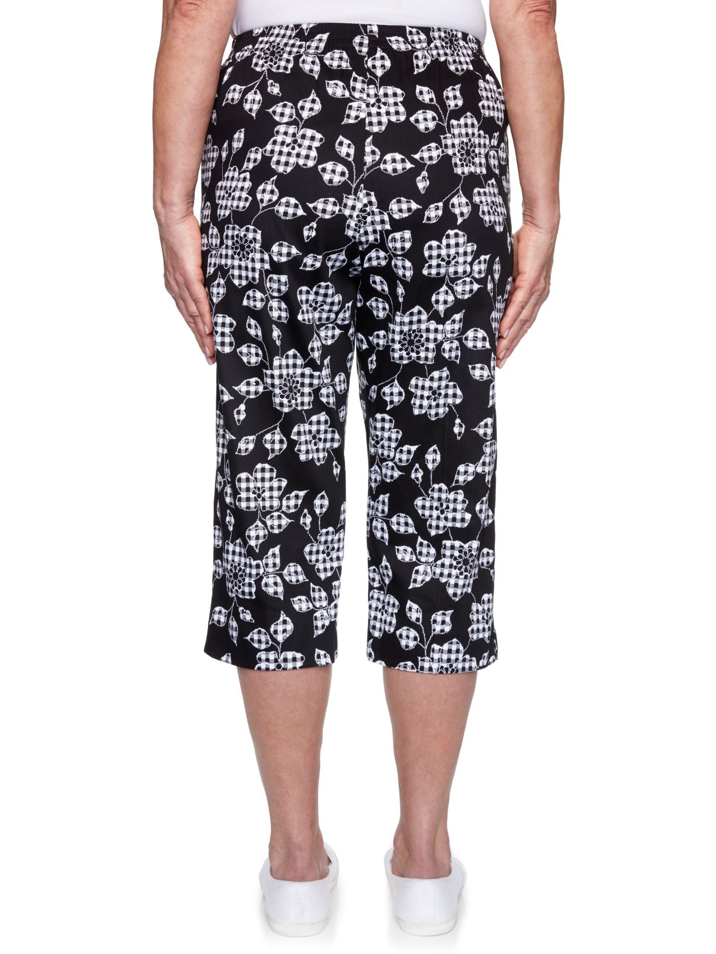 Checkmate Floral Check Capri Pants