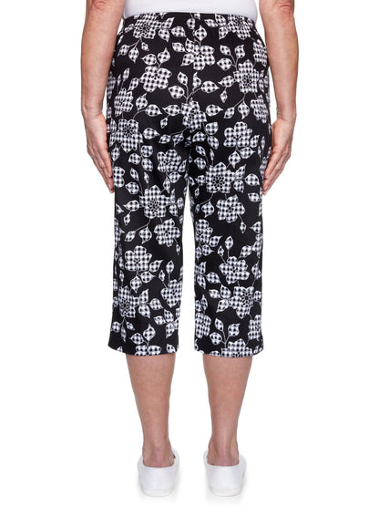 Checkmate Floral Check Capri Pants