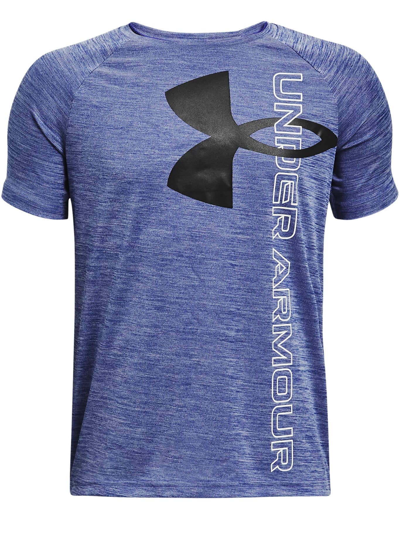 boys' ua tech split logo hybrid short sleeve