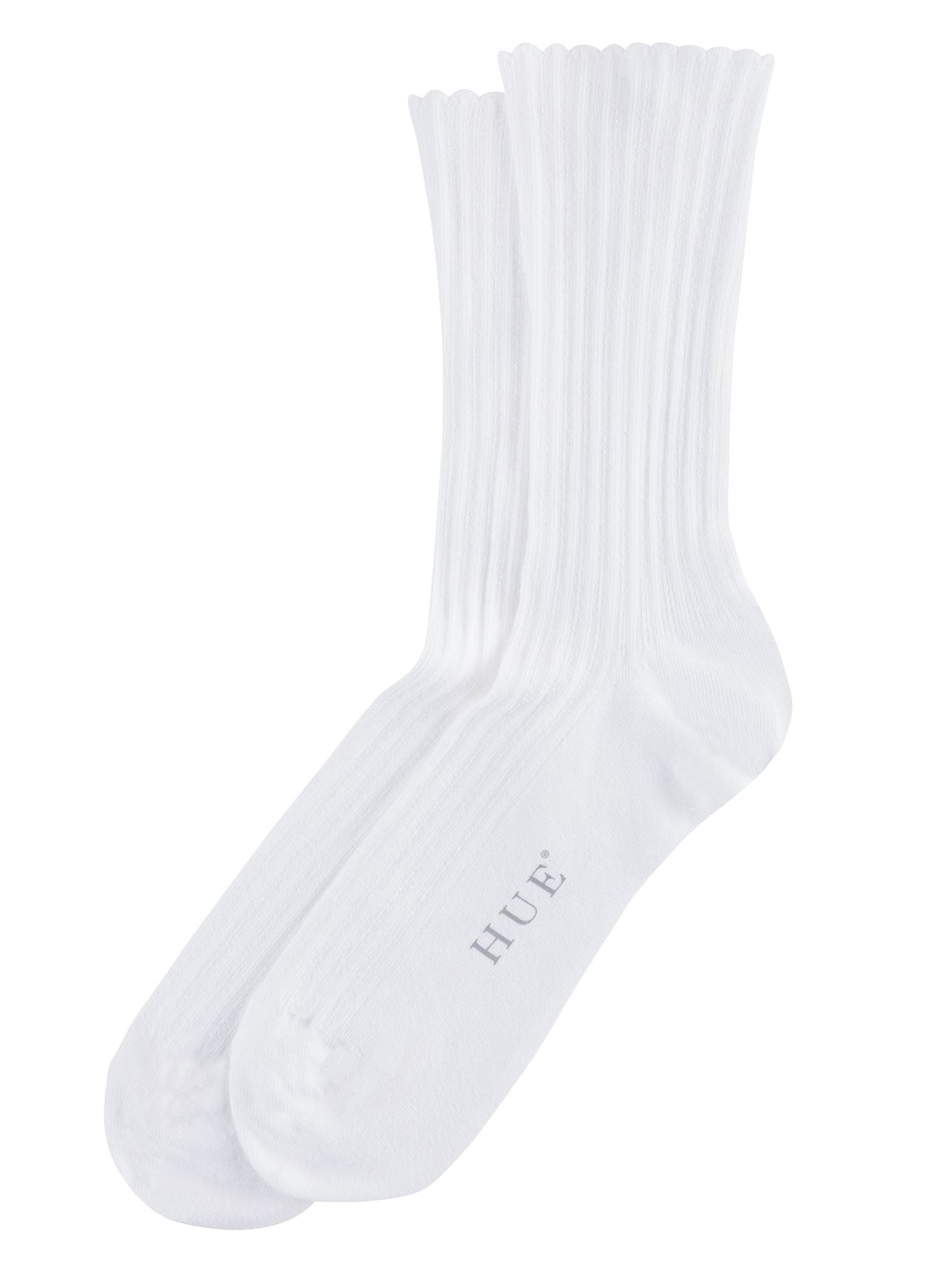 Scalloped Pointelle Crew Socks
