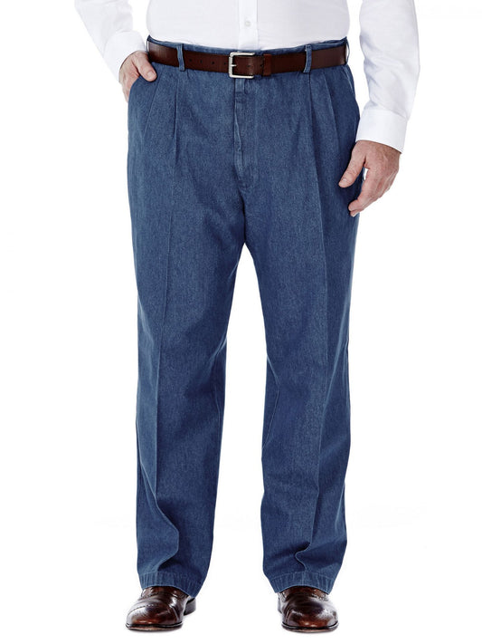 Big and Tall Work to Weekend Pleated Denim Pants