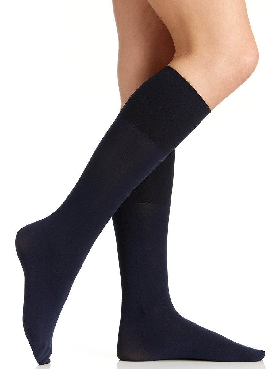 Comfy Cuff Opaque Graduated Compression Trouser Sock with Sandalfoot Toe