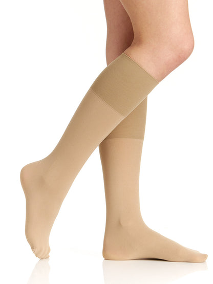 Comfy Cuff Opaque Graduated Compression Trouser Sock with Sandalfoot Toe