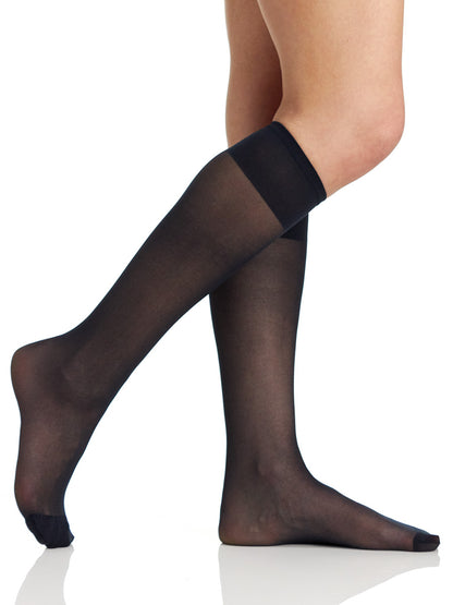 All Day Sheer Knee High with Reinforced Toe