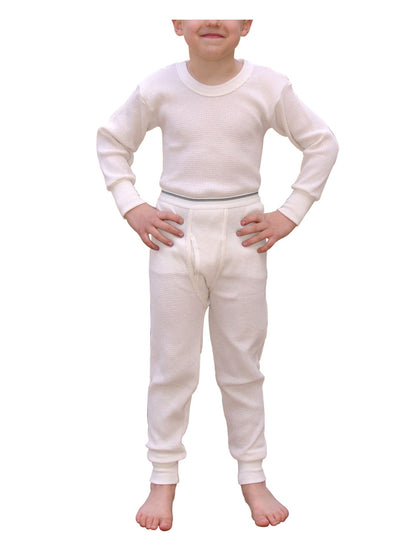 Basic Waffle Knit Thermal Shirt and Pant Set