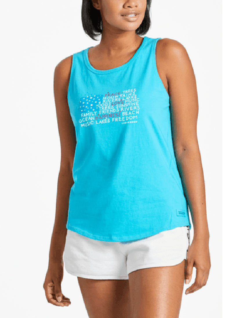 Women High Low Crusher Peace Love Tank