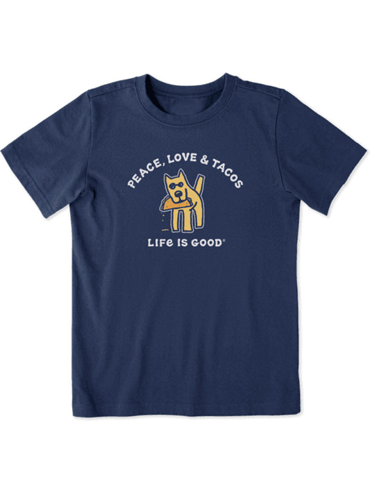 Kids Rocket Peace Love And Tacos Tee Shirt