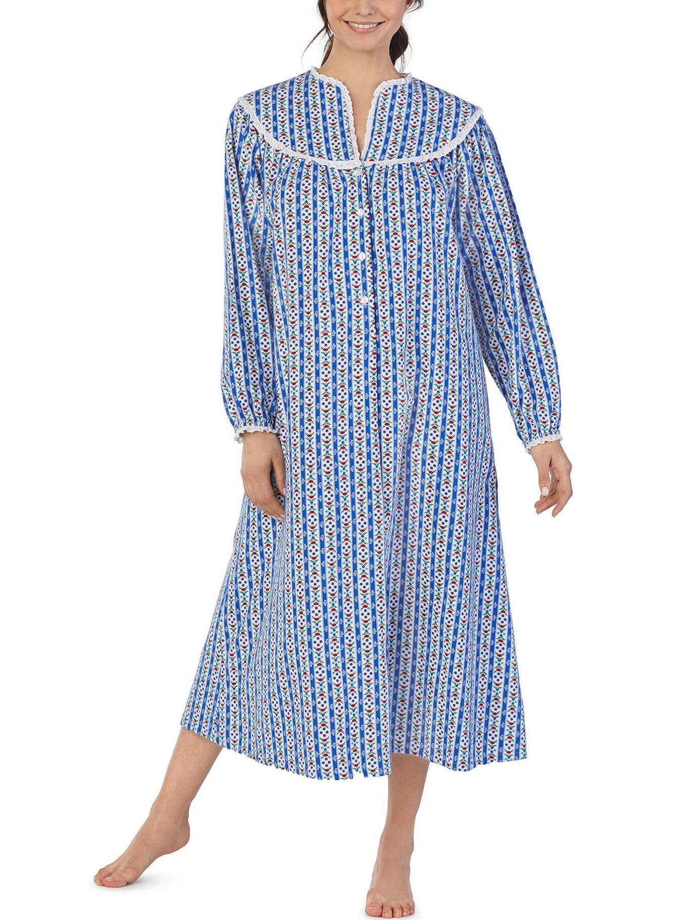 SPFPDD Long Sleeve Flannel Nightgown For Women Plus