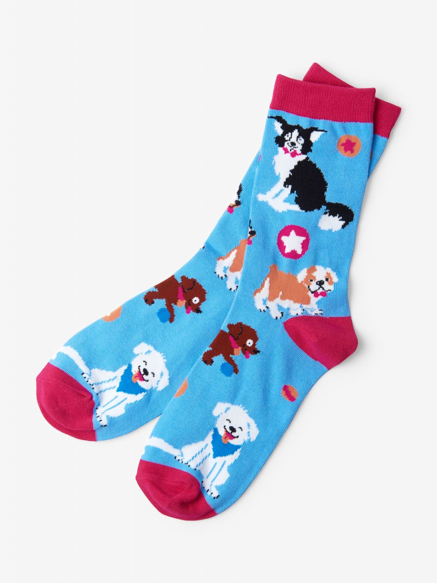 Little Blue House Women's Cute Pups Crew Socks