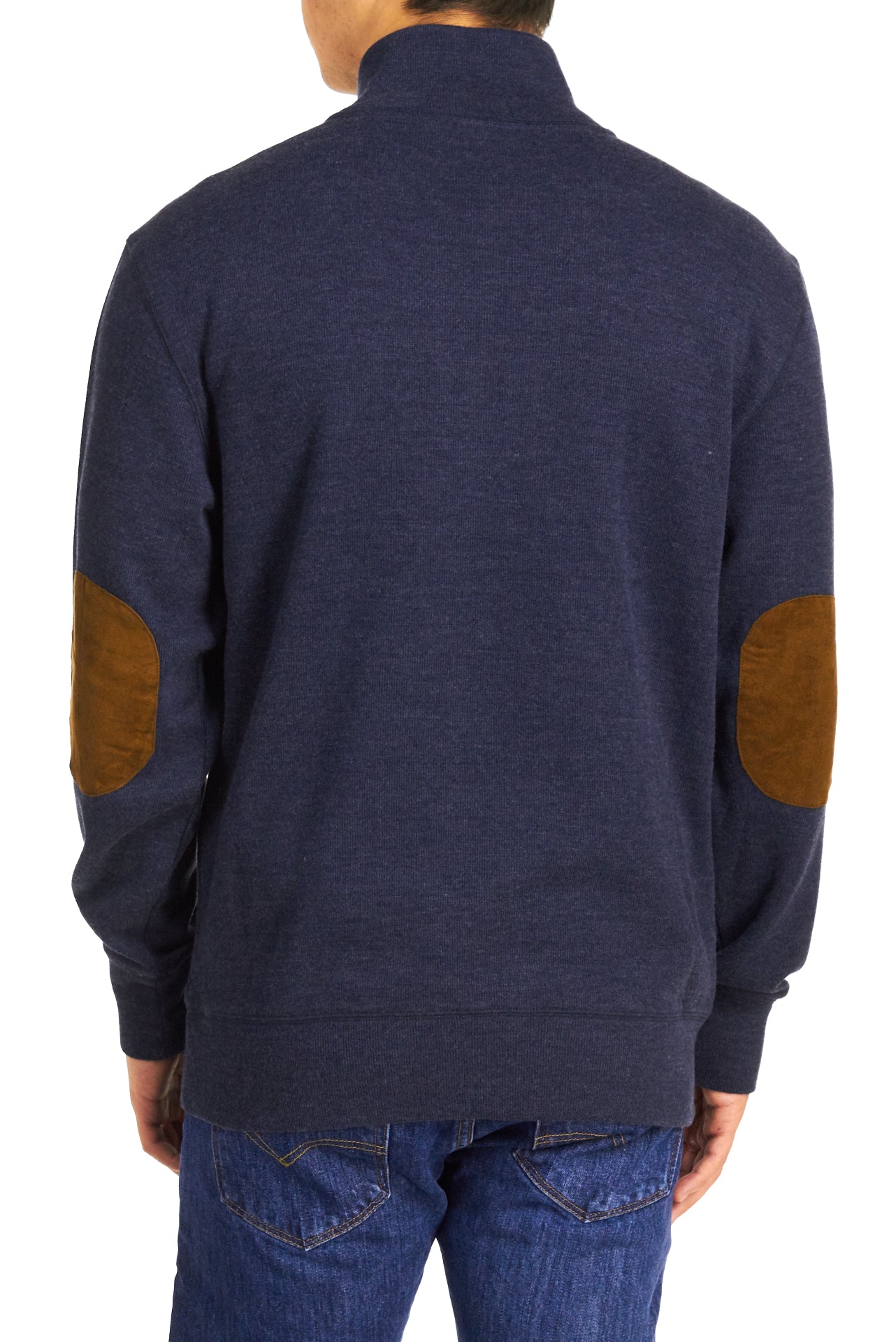 Quarter Zip Knit With Microsuede Patches Shirt