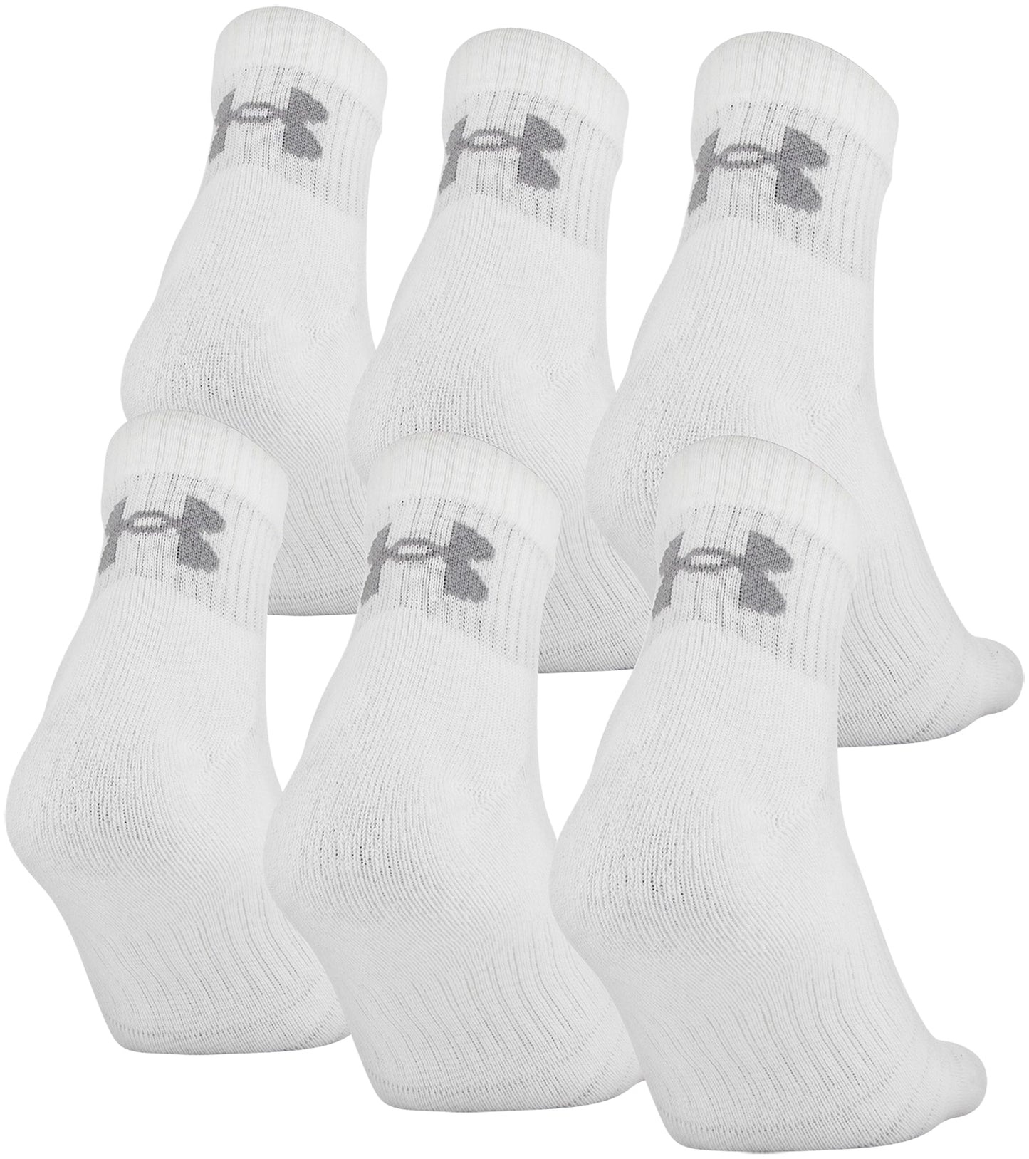 UA Adult's Training Cotton Quarter 6-Pack Socks