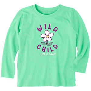 Toddler Long Sleeve Wild Child Flower Tee Shirt