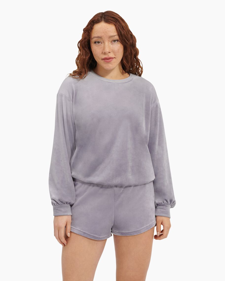 Shanara Velvet Fleece Crew Neck Pullover Sweater