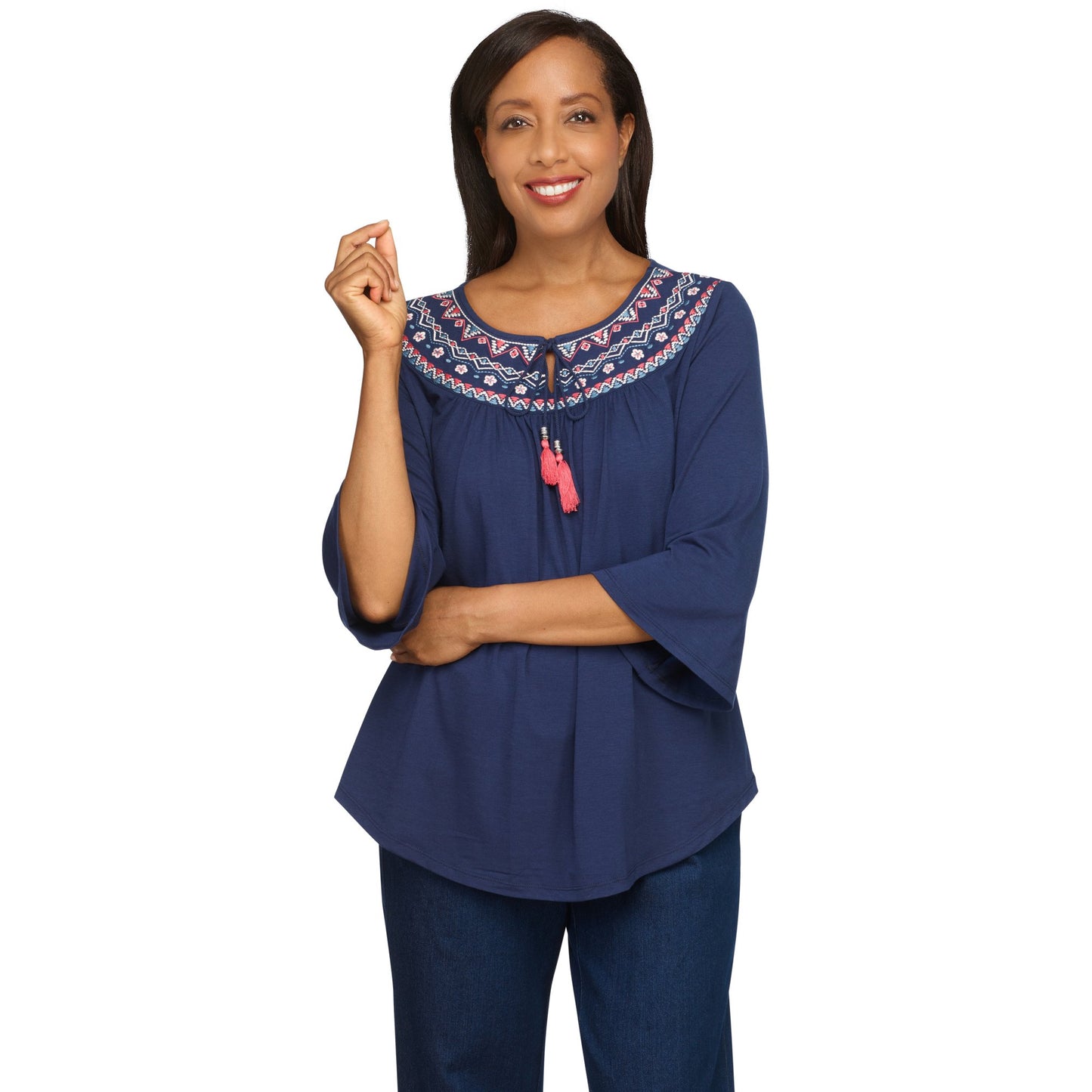 Mesa Verde Embroid Yoke Bell Sleeve Shirt