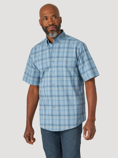 Rugged Wear Wrinkle Resist Blue Ridge Plaid Short Sleeve Shirt